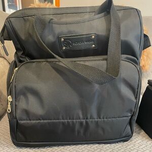 Sarah Wells Norah Backpack, Black. Comes with cooler bag and pump parts bag.